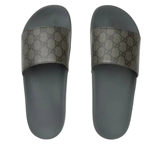 BLACK Slides with monogram MEN